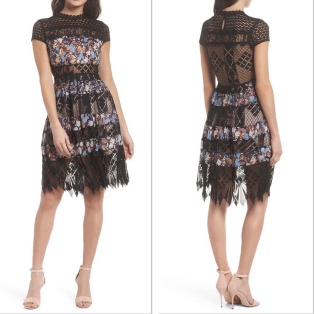 ✨Foxiedox Adriana Lace Panel Dress - Anthropologie